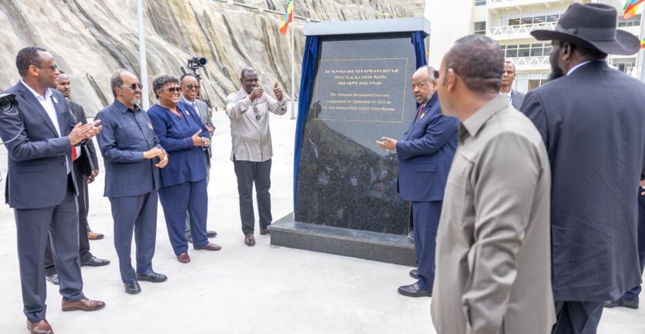 President William Ruto and other leaders during the launch of The Grand Ethiopian Renaissance Dam