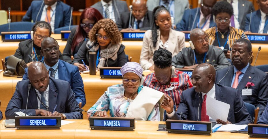 Kenya's President William Ruto engaging with delegates during UNGA 80